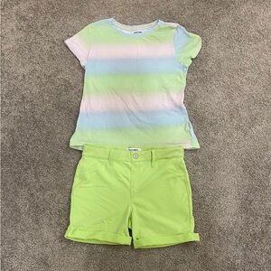 Girls Old Navy Bright Outfit size 14/16 - bright green